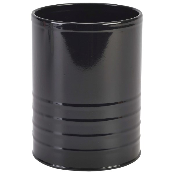 Can Black Galvanise Steel 11cm D x 14.5cm H