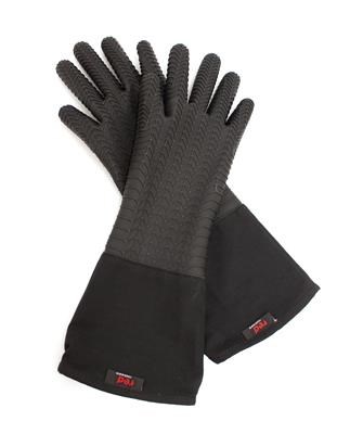 Oven Gloves 5 Finger Silicone Grip Black 45cm