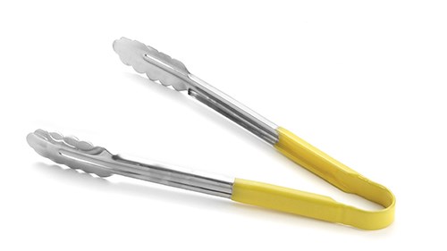 Tongs Vinyl Coated Stainless Steel Yellow 30.5cm