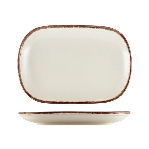 Terra Stoneware Sereno Brown Rectangular Plate 24 x 16.5cm
