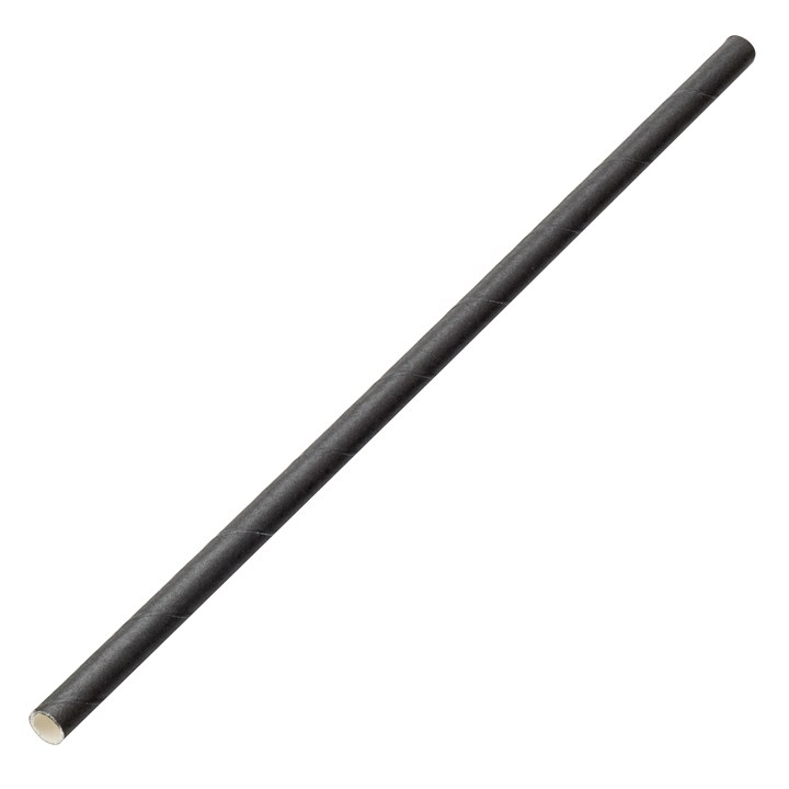 Straw Paper Solid Black 20cm 6mmD pack of 6000
