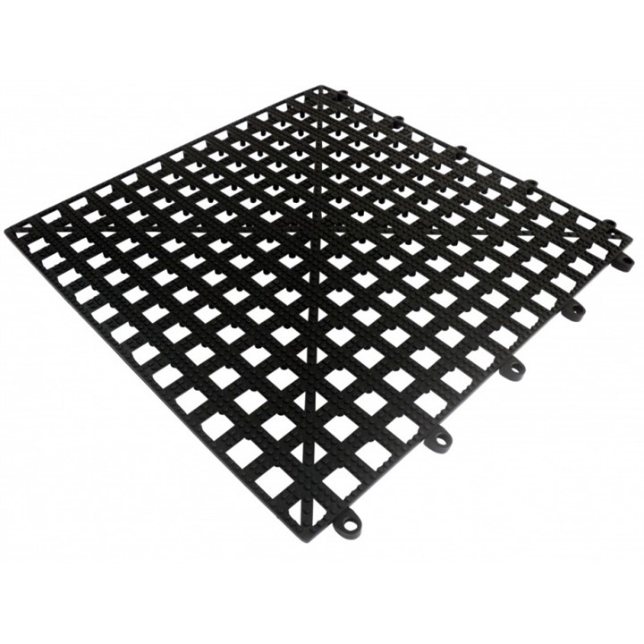 Black Interlocking Bar Shelf Tile 33cm x 33cm