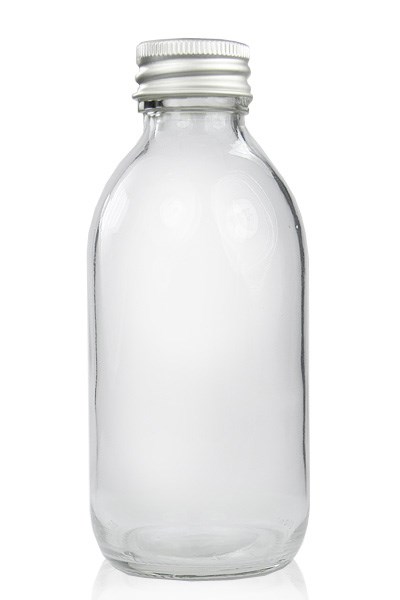 200ml Clear Glass Sirop Bottle with Aluminium Cap