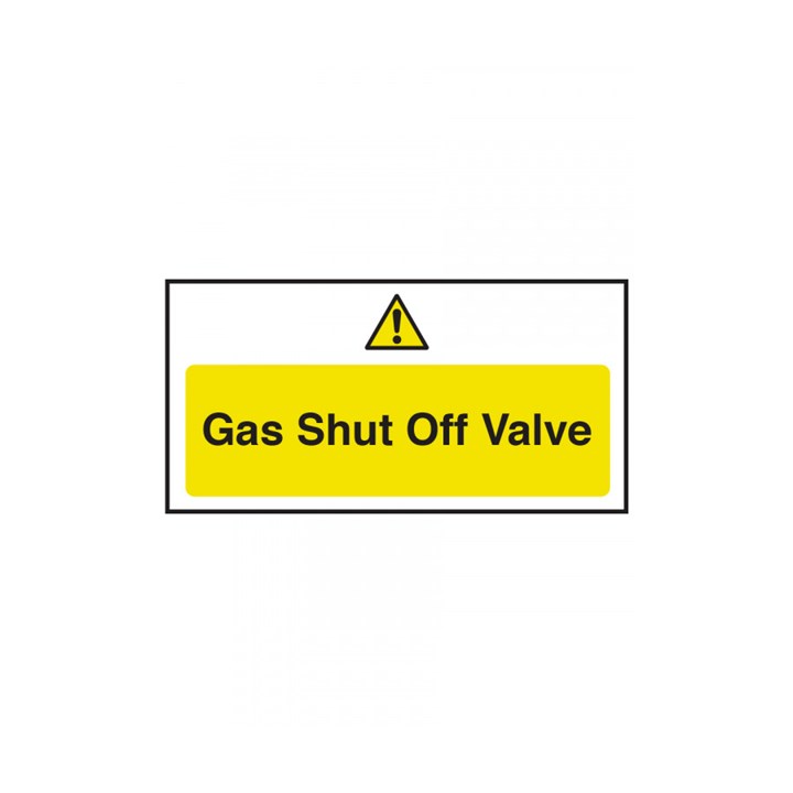 Sign gas shut off valve 100x200mm Sticker