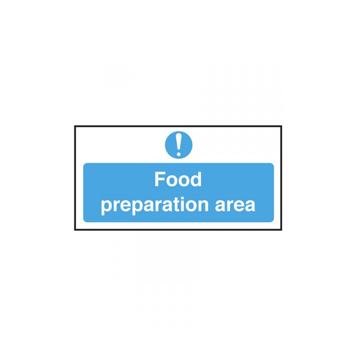 Sign - Food Preparation Area 10 x 20cm