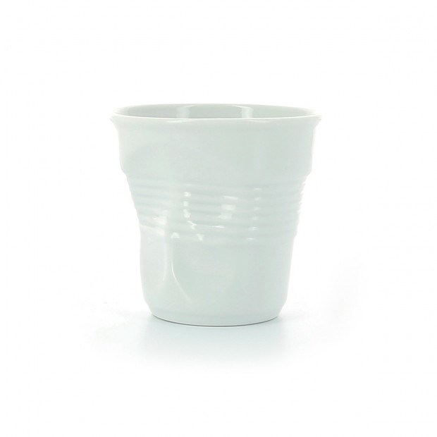Serving Cup Crumpled China White 18cl