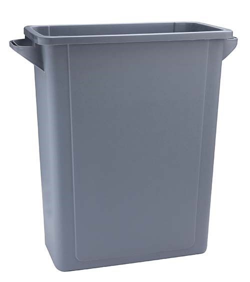 Bin Slim Handled Grey 65L 63cm H 60cmL 28cmW