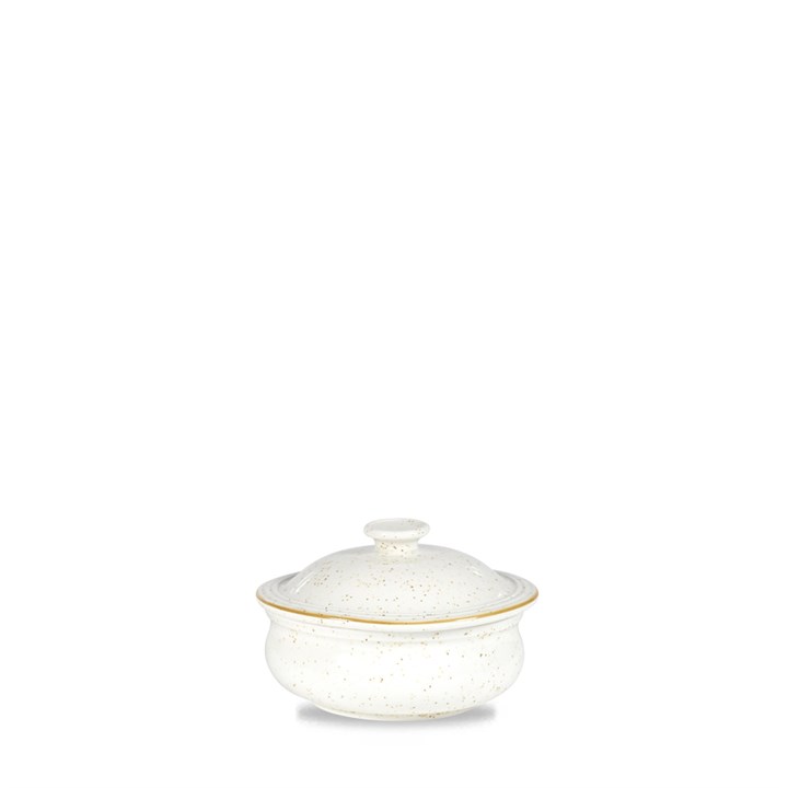 Stew Pot and Lid Stonecast Barley White 14cm 43cl