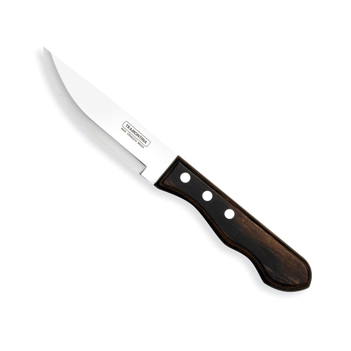 Jumbo Polywood Steak Knife Pointed Blade Dark Brown