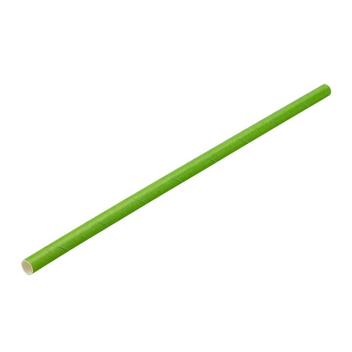 Straw Paper Solid Green 20cm 6mm D