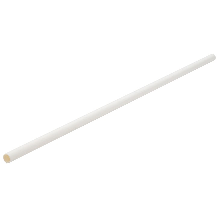 Straw Paper Solid White 26cm 6mm D