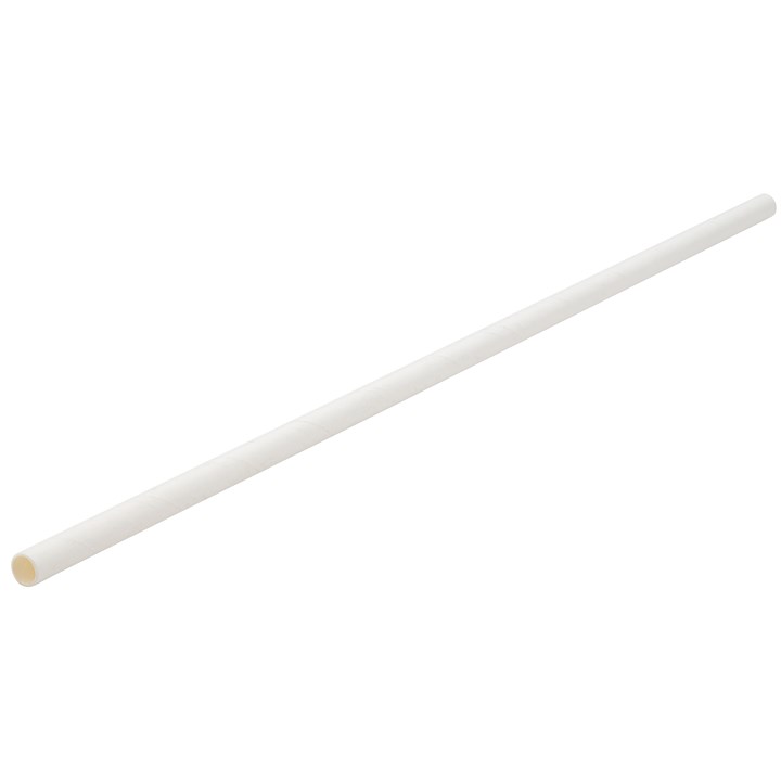 Paper Bottle White Straw 26cm 6mm D