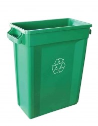 Bin Slim Handled Greem 63 x 51 x 27cm
