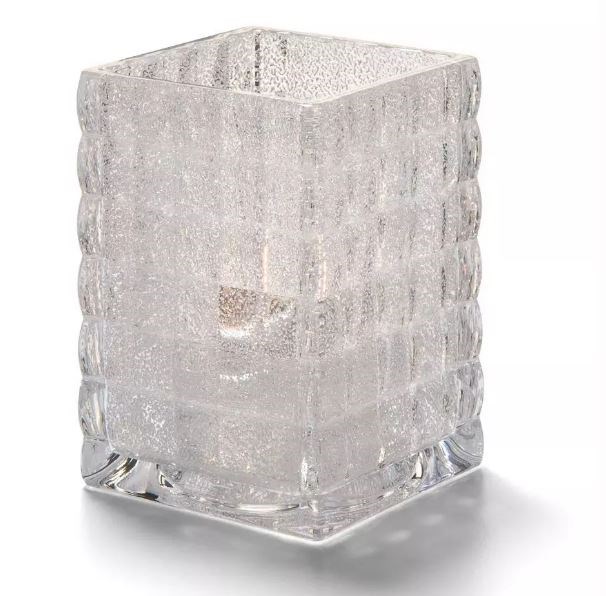 Candle Lamp Square Smoke Clear Holder 6cm