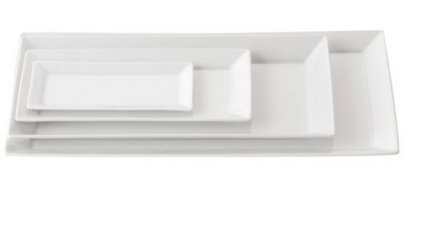 Plate Rectangular Serving White 17 x 8cm
