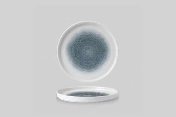 Walled Plate Raku Topaz Blue