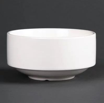 Bowl Stacking Soup Fine White China 40cl