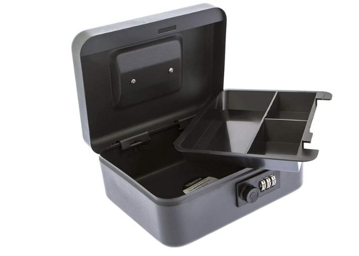 Cash Box Combination Black 20.5x9x17.5 cm