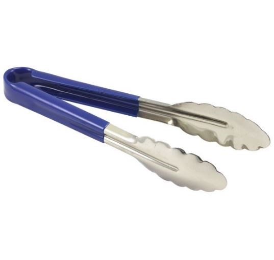 Tongs Stainless Steel Blue Handle 23cm