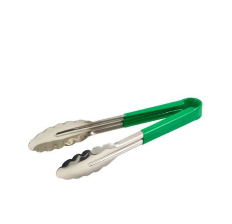 Tongs S Steel 31cm Green Hande