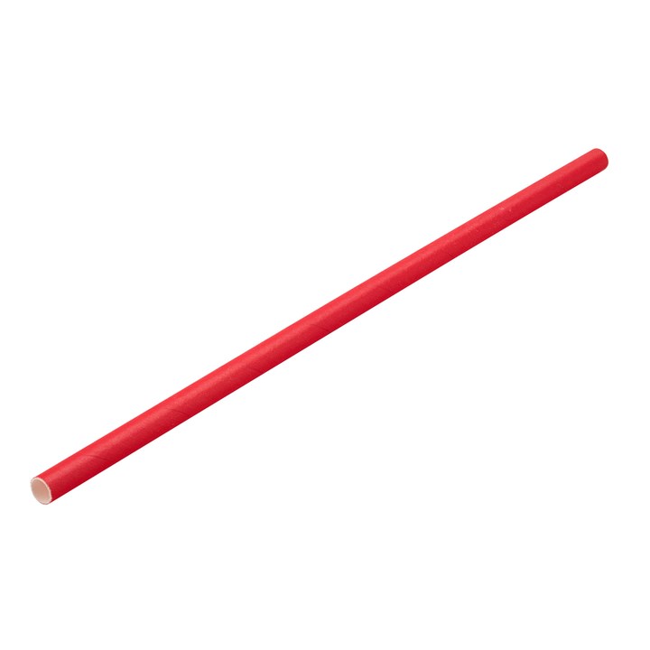 Straw Paper Solid Red 20cm 6mm D