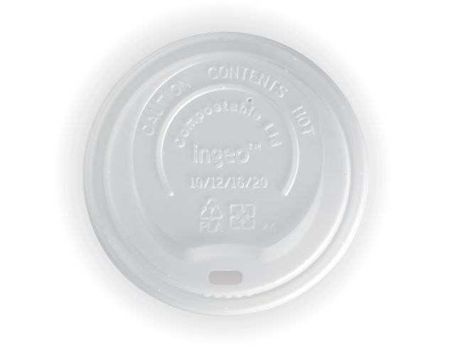 12/16oz White Bioplastic Coffee Cup Lids