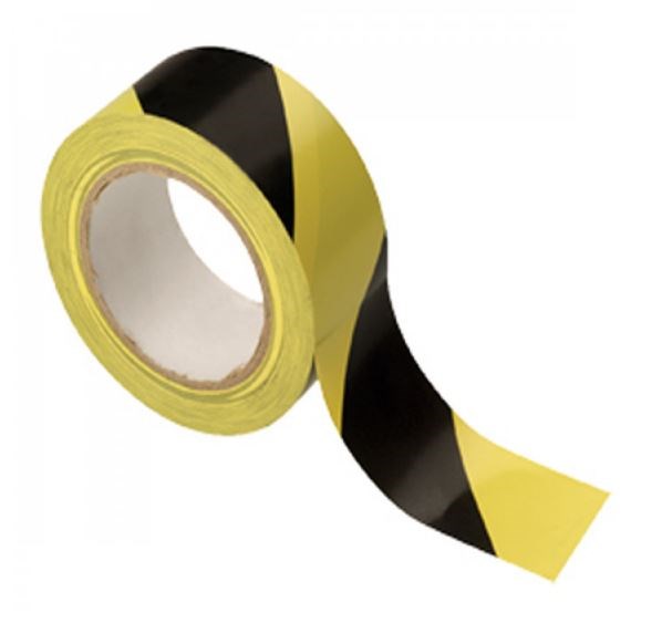 Yellow/Black Stripe Adhesive Floor Tape Roll