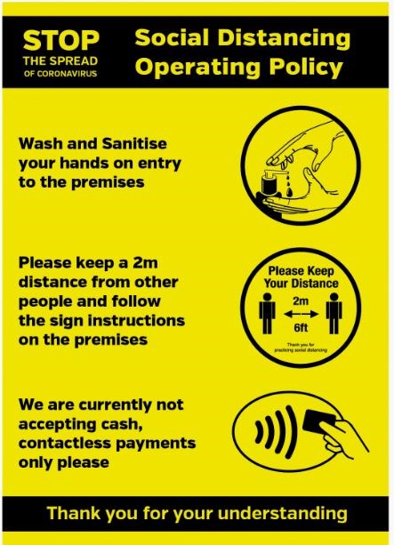 Shops & Retail Social Distancing Operating sign - A4