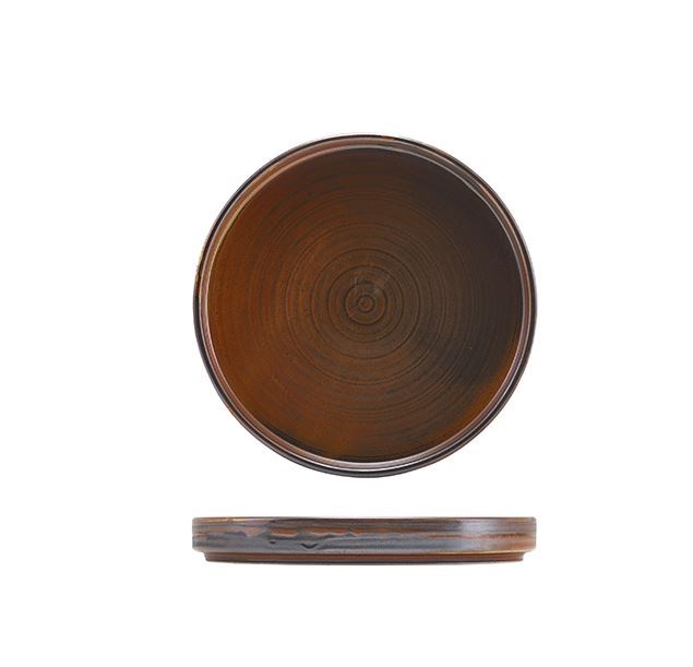 Terra Porcelain Rustic Copper Low Presentation Plate 18cm