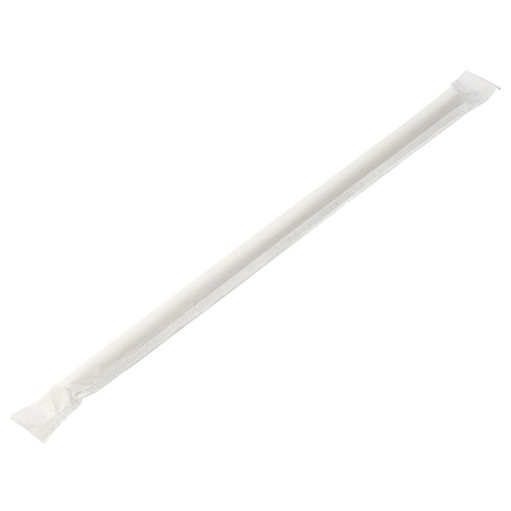 Paper Wrapped White Straw 8 (20cm)
