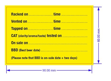 Yellow & Black Keg Labels 6x9cm