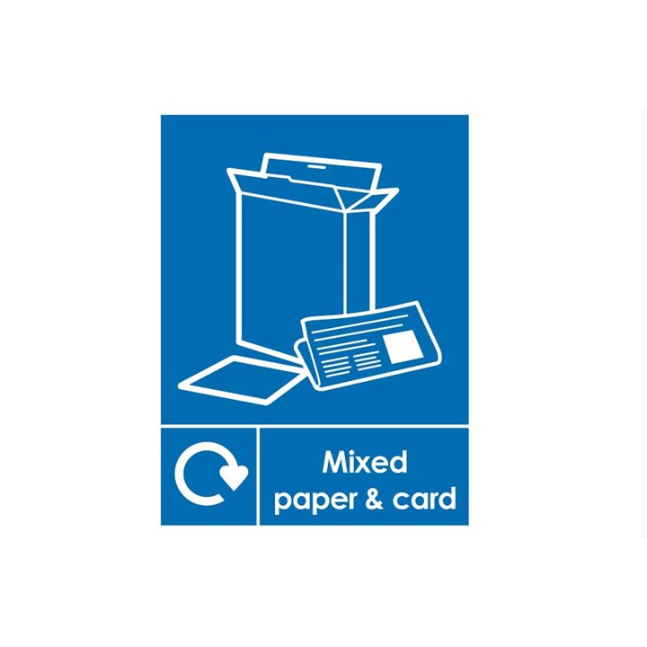 Mixed Paper and Card Bin Sticker