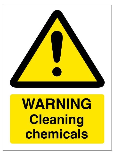 Warning Cleaning Chemicals Safety Sign 150x200mm