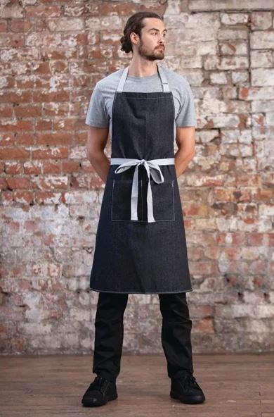 Southside Bib Apron Denim Black