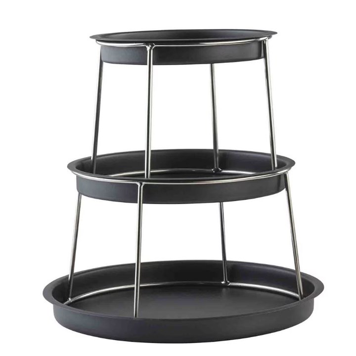Black Round Three-Tiered Sharing Tower
