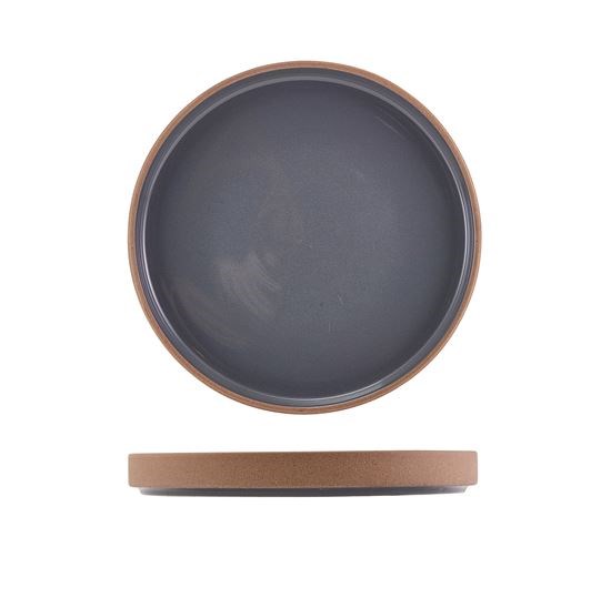 Kava Dark Grey Stoneware Raw Wall Presentation Plate 20cm