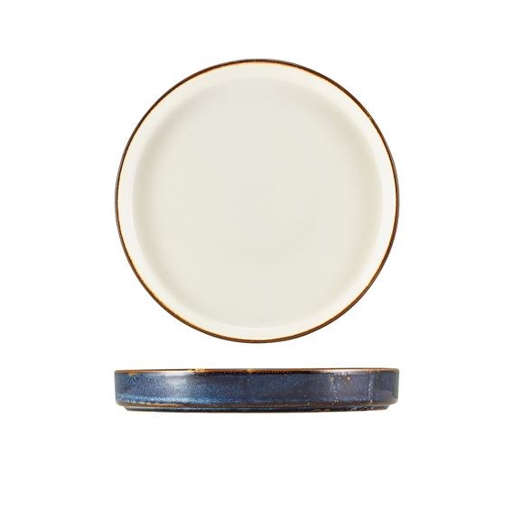 Terra Porcelain Aqua Blue Two Tone Presentation Plate 18cm