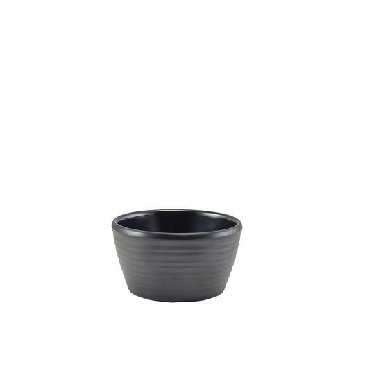 GenWare Melamine Matt Black Ripple Ramekin 56ml 2oz