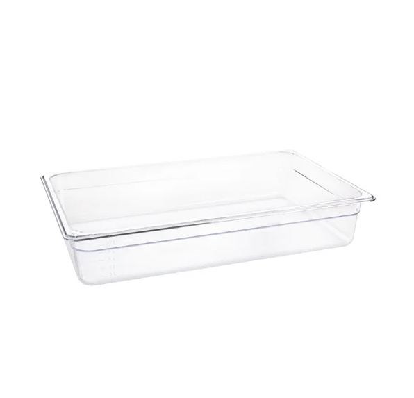 Vogue Polycarbonate 1/1 Gastronorm Container 100mm Clear