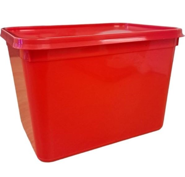 Ice Cream Container & Lids Red 4L