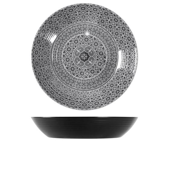 Black Marrakesh Melamine Bowl 42.5 x 8cm