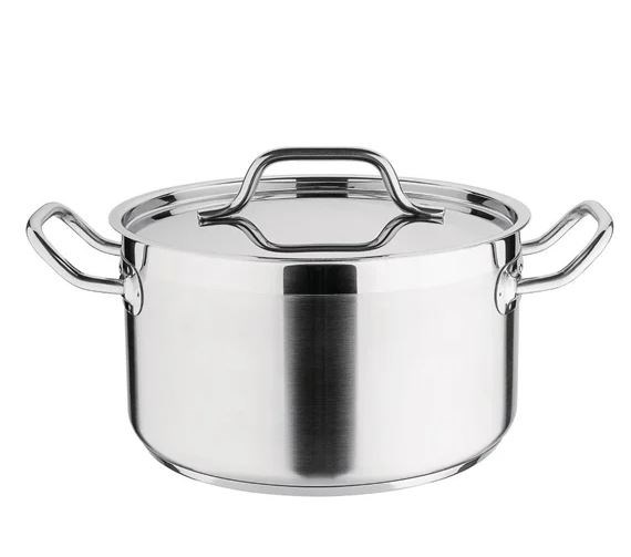 Nisbets Essentials Stainless Steel Stew Pot With Lid 24cm