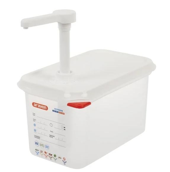 Araven Sauce Dispenser with Pump 1/4 GN