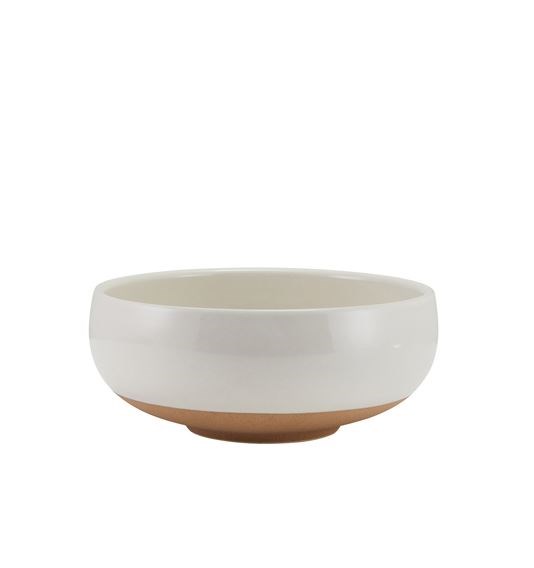 GenWare Kava White Stoneware Belly Bowl 14.5cm