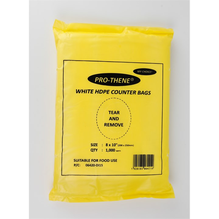 HDPE White Butcher Bags 20x25cm