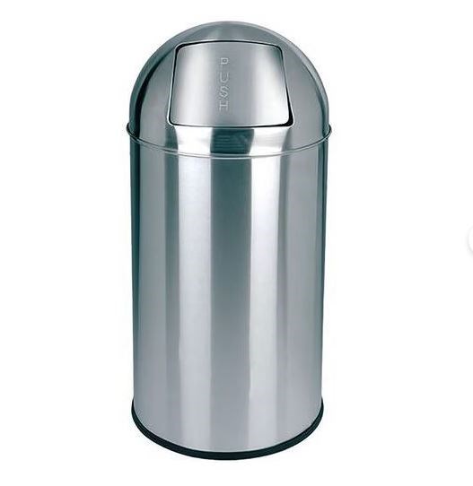 Fire-Resistant Push-Lid Waste Bin with Liner 40L
