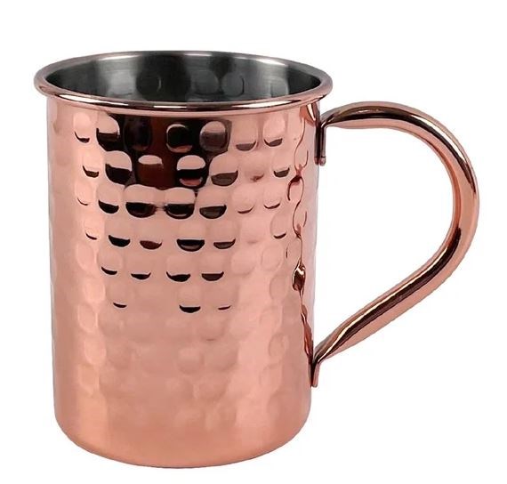 Copper Plated Hammered Mug 400ml