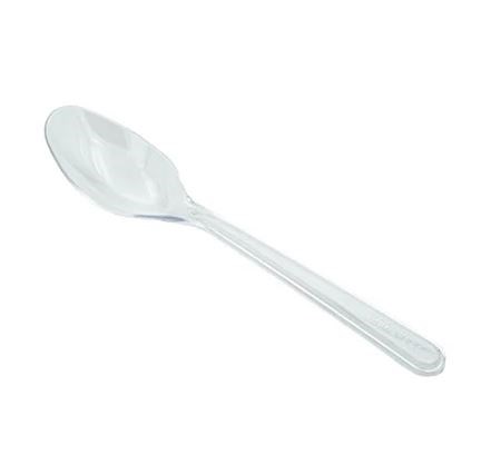 Clear Reusable Plastic Teaspoon 150mm