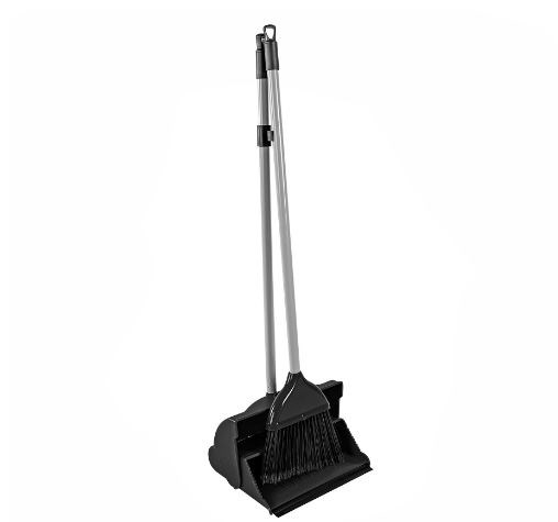 Long Handled Dust Pan Brush Set Black