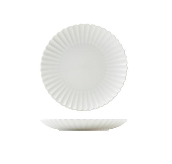 Incise Porcelain Scalloped Coupe Plate 20cm